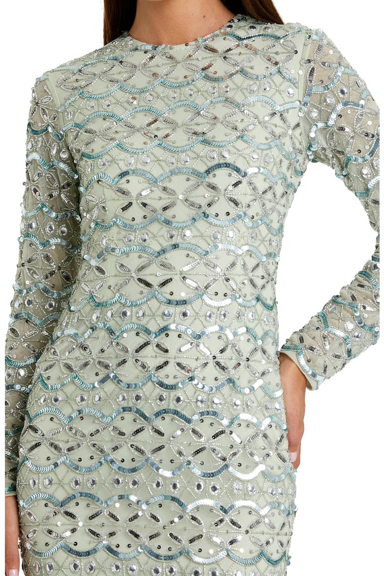 Long sleeve Embellished Dress, Alternate, color, Jade