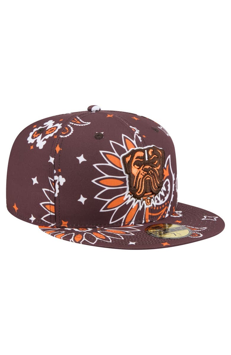 New Era Men's New Era Brown Cleveland Browns Paisley 59FIFTY Fitted Hat, Alternate, color, 