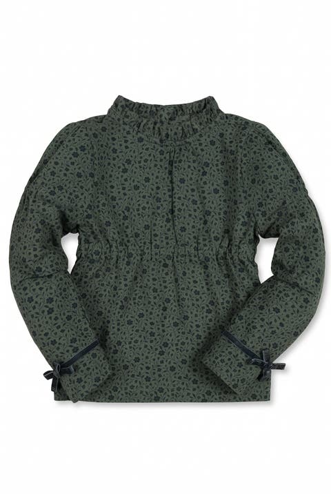 Kids' Organic Ruffle Neck Knit Top