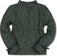Hope & Henry Kids' Organic Ruffle Neck Knit Top