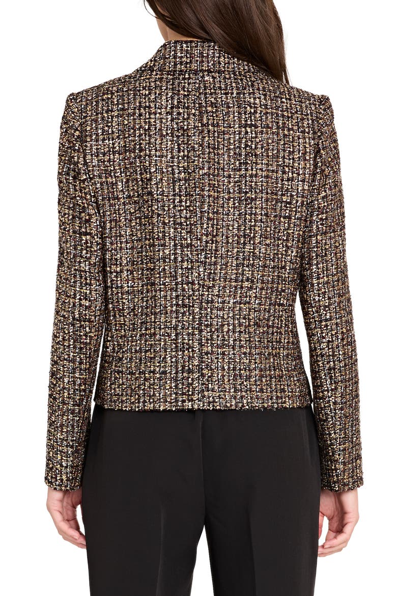 Metallic Double Breasted Bouclé Crop Jacket, Alternate, color, BLACK ESPRESSO