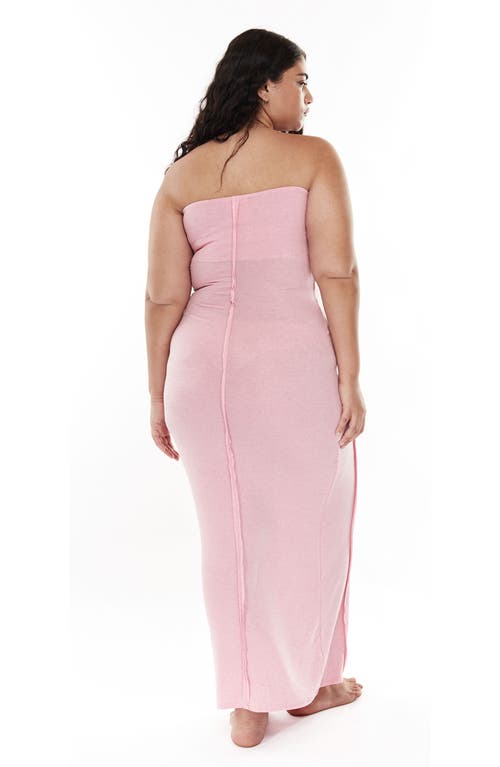 Mother Of All Papper Strapless Maxi Dress In Pink