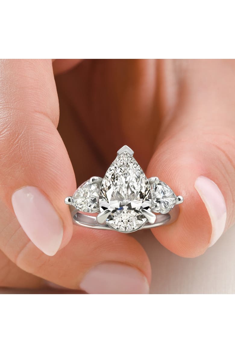 5 1/2Ct Pear & Heart Certified Diamond Engagement Ring Lab Grown, Alternate, color, 14k White Gold