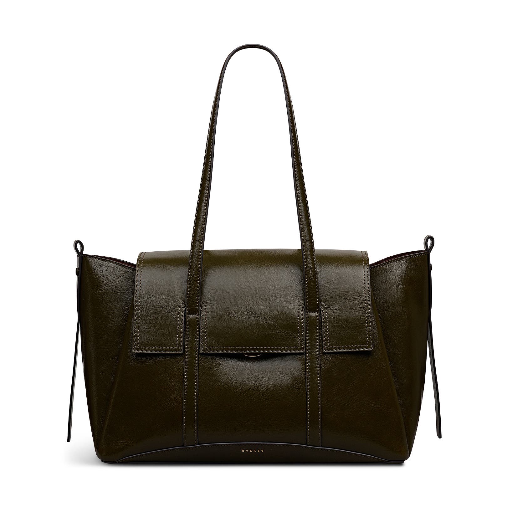 Radley The Chancery - High Shine Medium Flapover Shoulder Bag, Main, color, Pine Needle