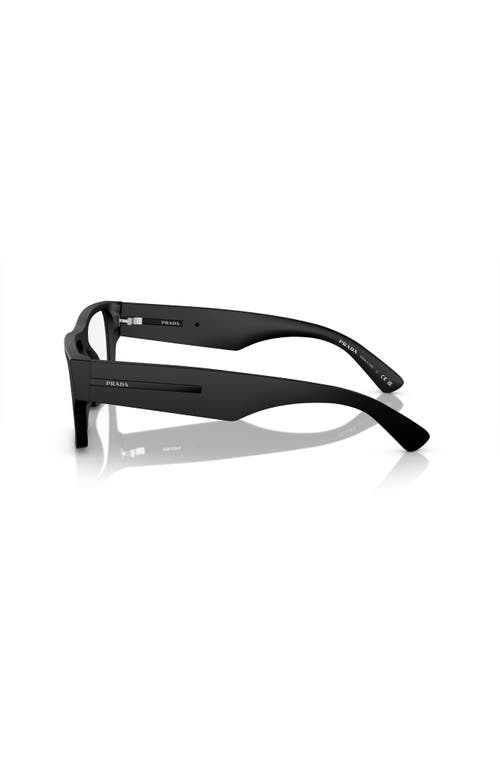 Prada 54mm Rectangle Optical Glasses In Black