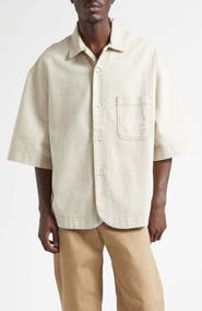 Jacquemus La Chemise Paysan de-Nimes Oversize Denim Button-Up Shirt