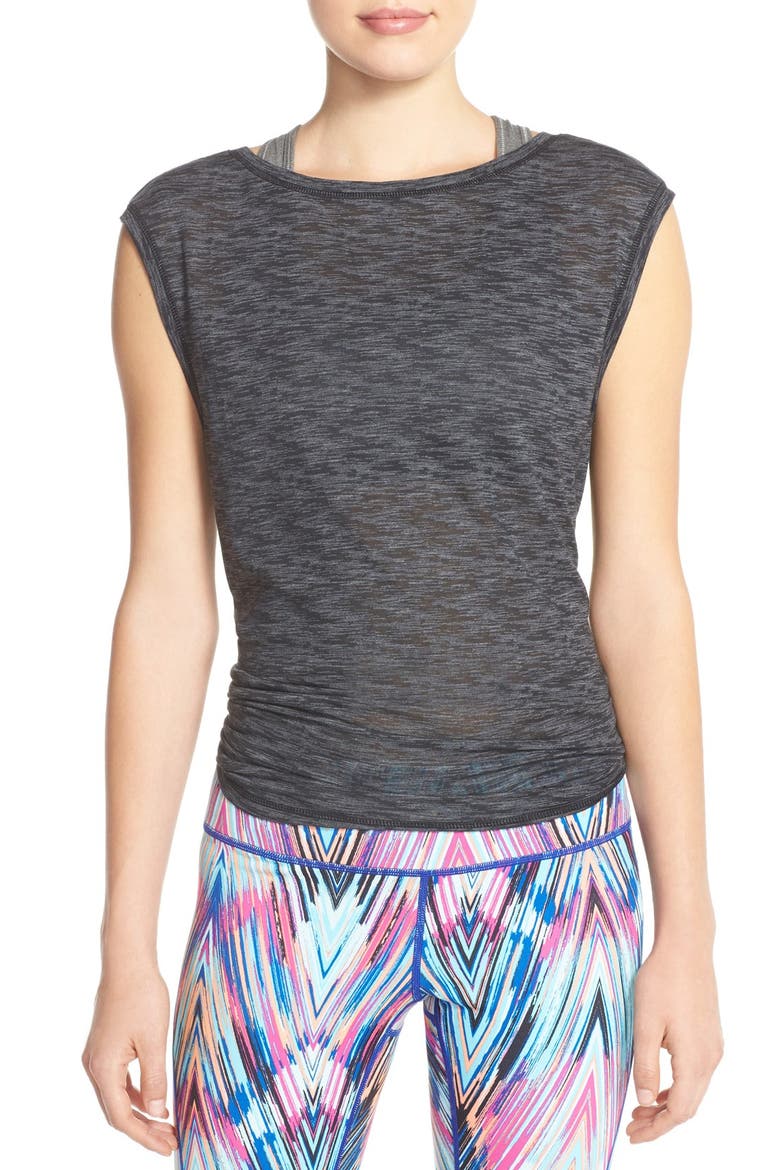 'Luna' Convertible Tie Tee, Alternate, color, BLACK