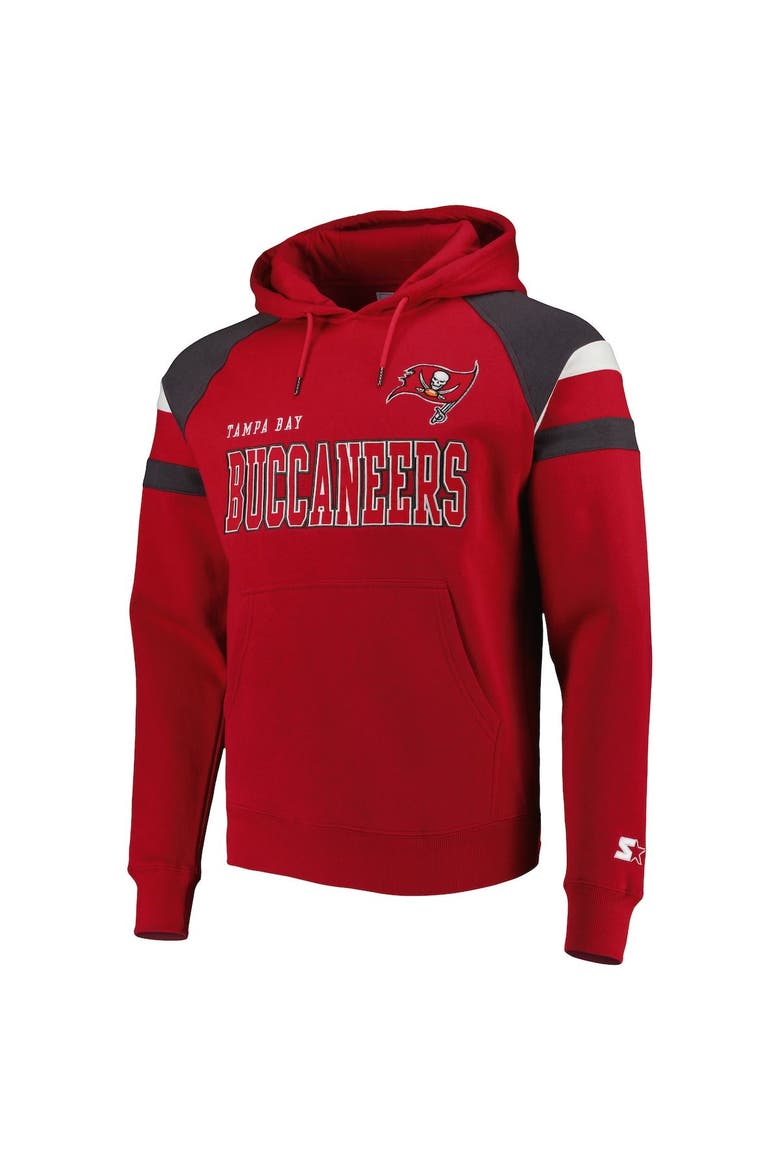 Men's Starter Red Tampa Bay Buccaneers Draft Fleece Raglan Pullover Hoodie, Alternate, color, Red