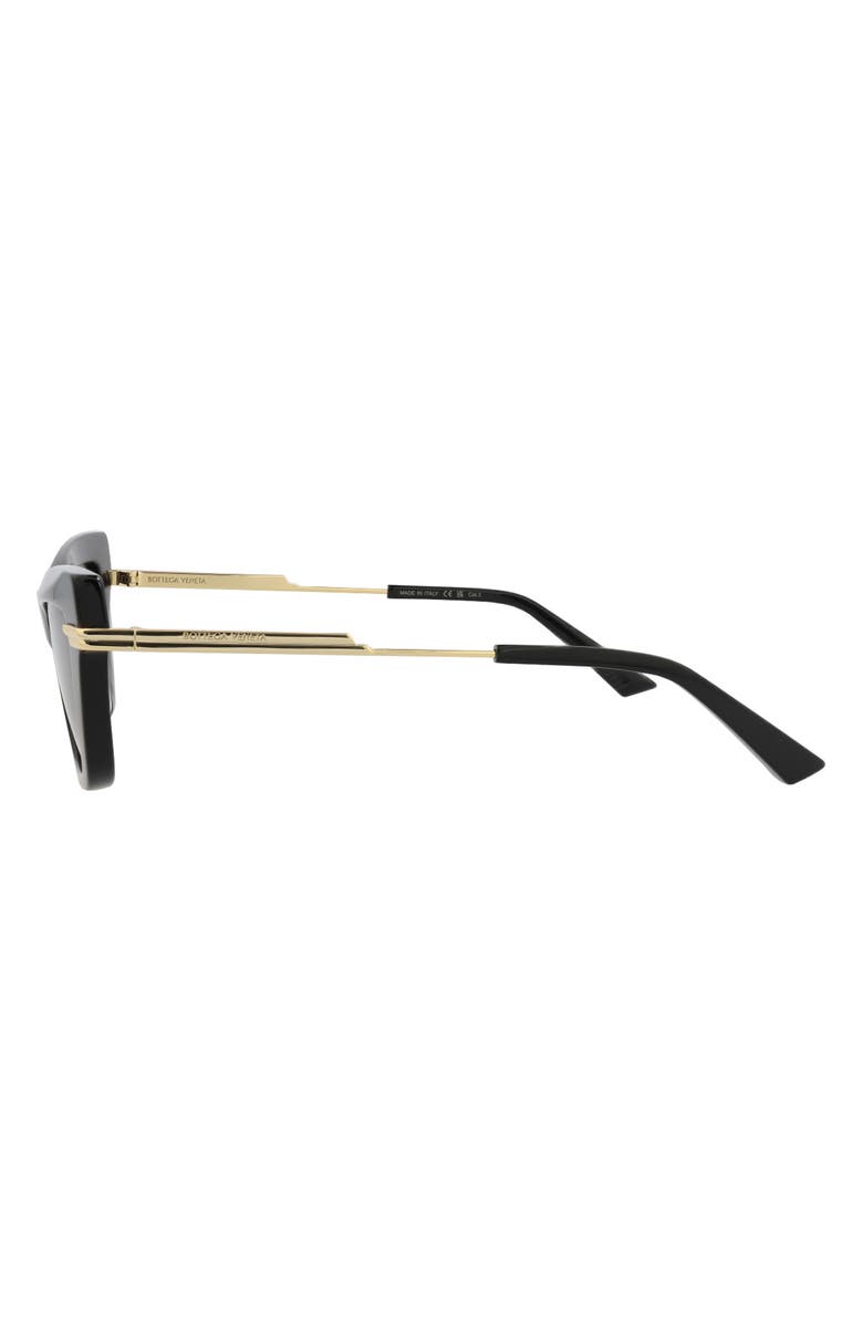 Bottega Veneta 54mm Cat Eye Sunglasses, Alternate, color, Black Gold Grey