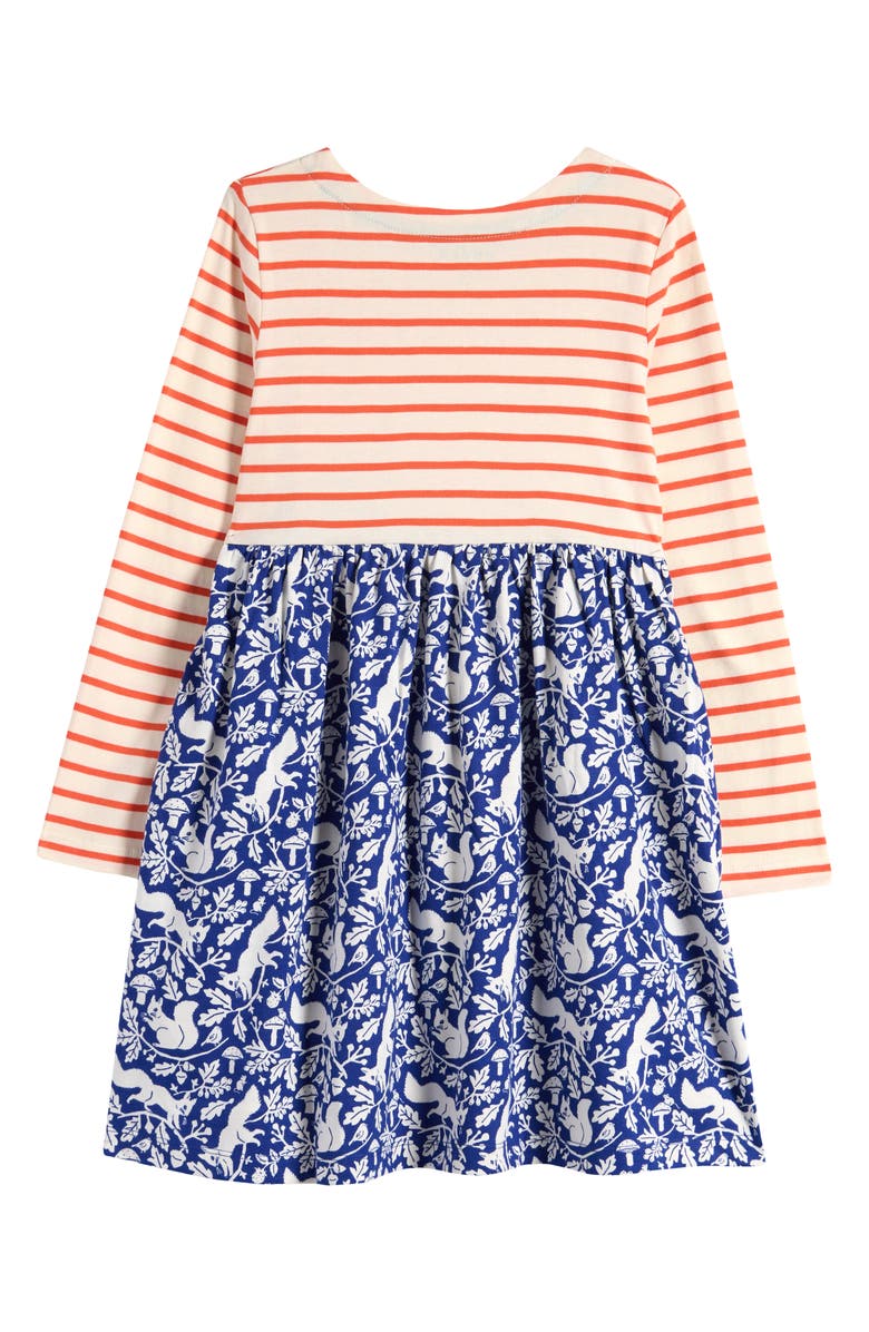 Mini Boden Kids' Hotchpotch Mix Print Long Sleeve Cotton Dress, Alternate, color, 