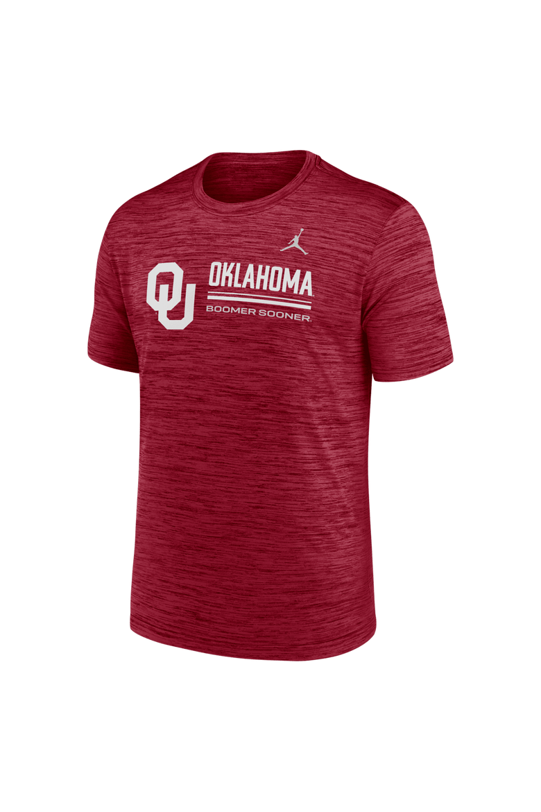 Men's Jordan Brand Crimson Oklahoma Sooners Sideline Velocity Dri-FIT T-Shirt, Alternate, color, Crimson