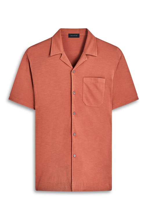 Bugatchi Knit Camp Shirt In Sienna