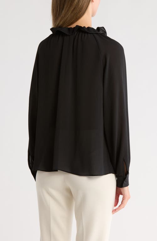 Gemma + Jane Ruffle Long Sleeve Top In Black