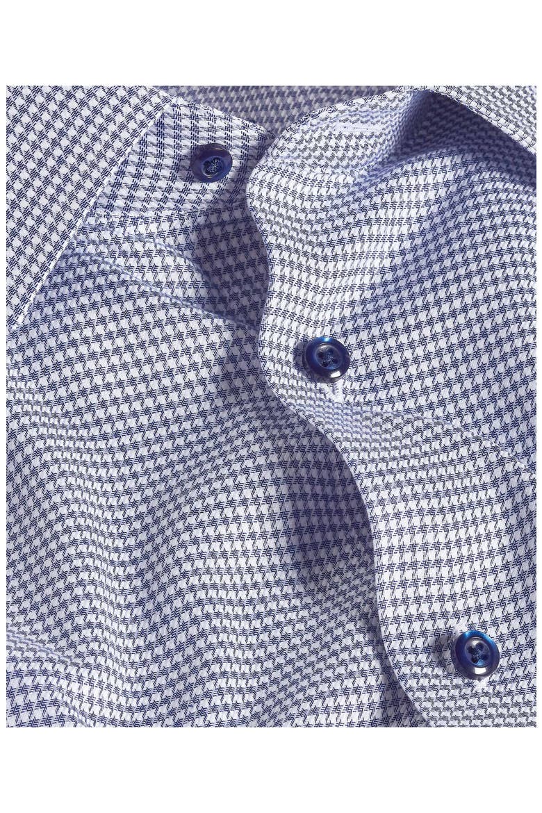 Slim Fit Microcheck Stretch Cotton Twill Dress Shirt, Alternate, color, NAVY/ WHITE