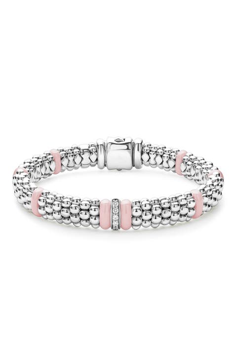 Pink Caviar Diamond Ceramic Station Bracelet (Nordstrom Exclusive)