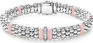 LAGOS Pink Caviar Diamond Ceramic Station Bracelet