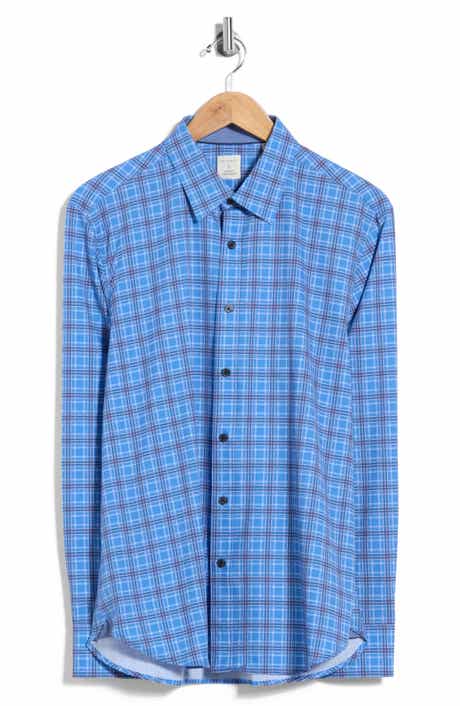 Plaid Long Sleeve Stretch Shirt