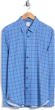 CONSTRUCT Plaid Long Sleeve Stretch Shirt