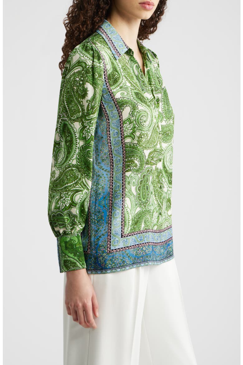 The Olivia Regent Paisley Stretch Silk Button-Up Shirt, Alternate, color, REGENT PAISLEY PRINT