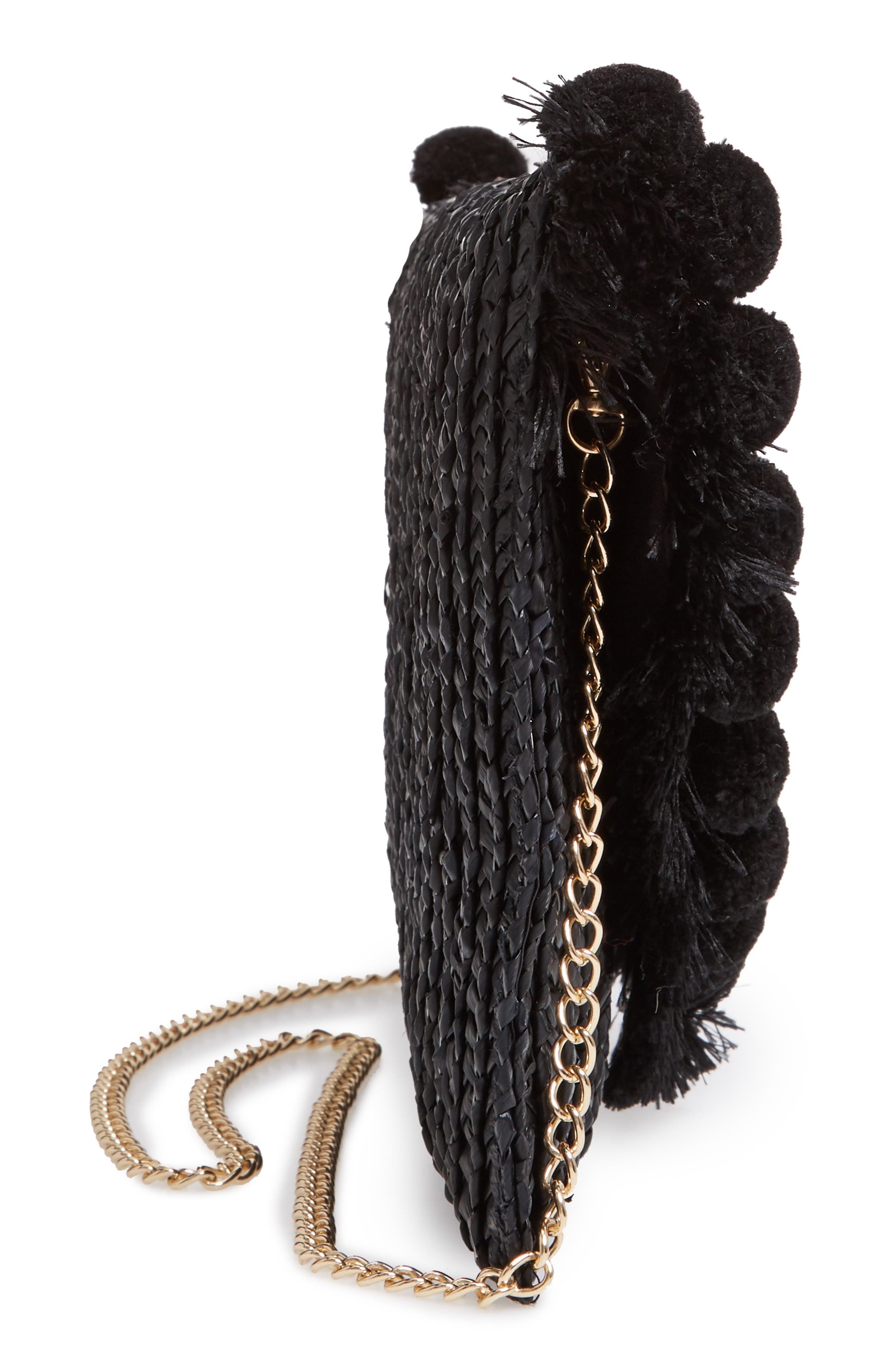 Straw Clutch, Alternate, color, BLACK