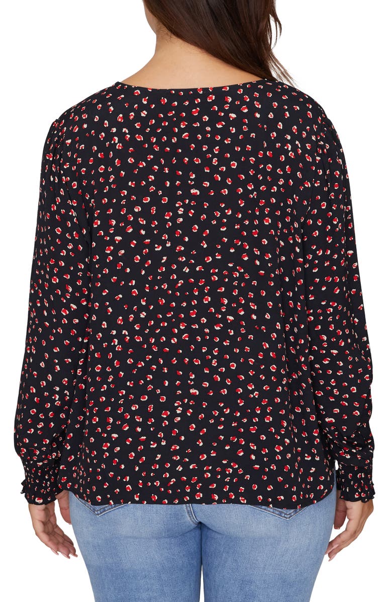 Sanctuary Noelle Print Smocked Cuff Blouse, Alternate, color, 