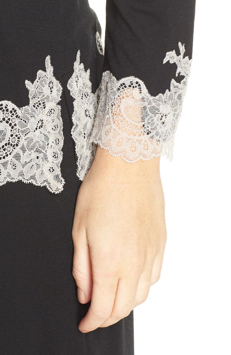 Natori Luxe Shangri-La Pajamas, Alternate, color, Bkc