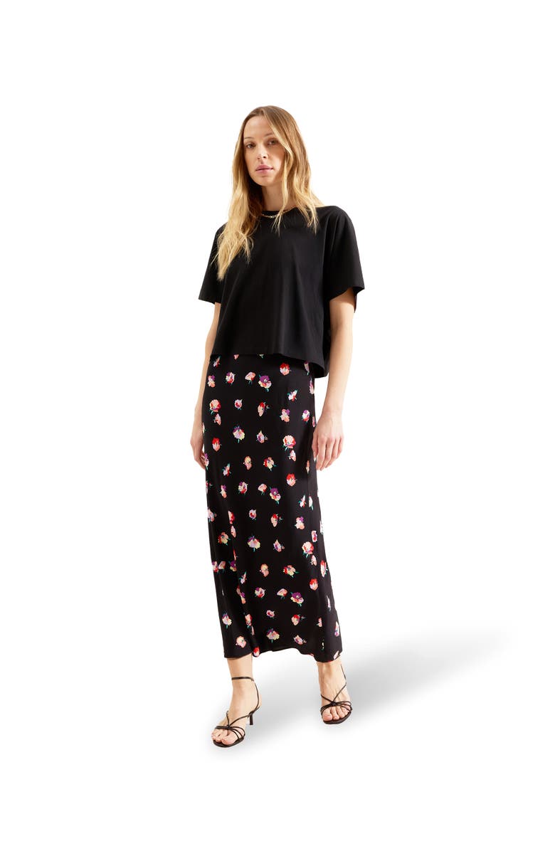 Ro&Zo Ditsy Bias Cut Maxi Skirt, Main, color, 