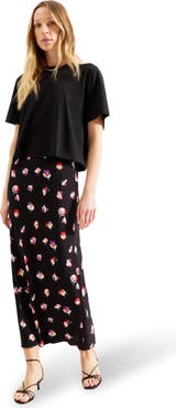 Ro&Zo Ditsy Bias Cut Maxi Skirt
