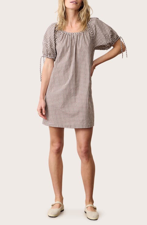 Aleca Gingham Pima Cotton Minidress