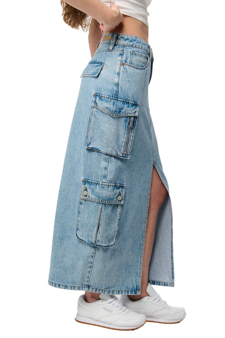 Denim Cargo Maxi Skirt, Alternate, color, ALL HEART