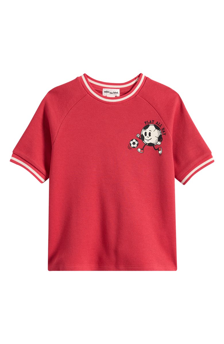 MILES THE LABEL Kids' Play All Day Organic Cotton T-Shirt, Main, color, Red