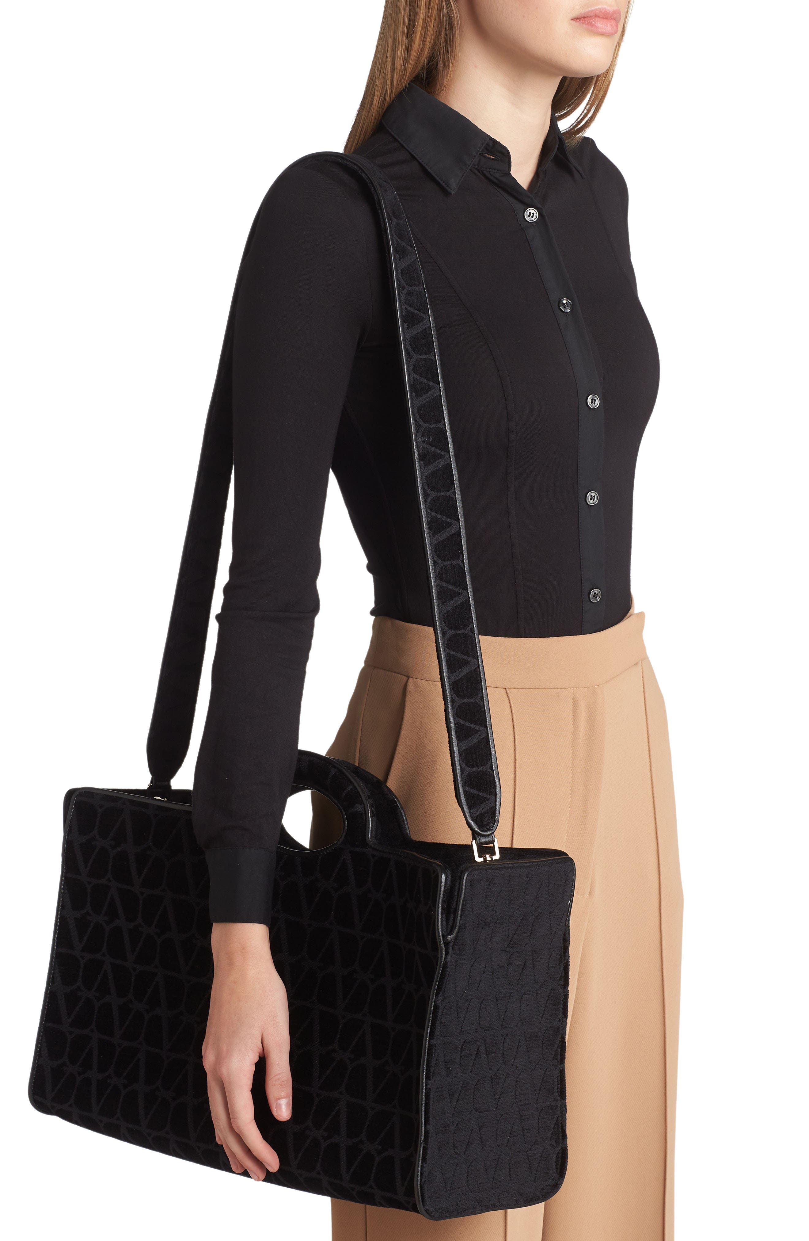 Valentino Garavani La Troisième VLOGO Toile Print Canvas Tote, Alternate, color, 