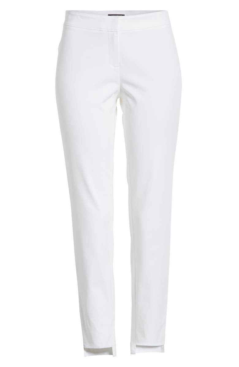 Lafayette 148 New York Manhattan Fundamental Step Hem Slim Pants, Alternate, color, White