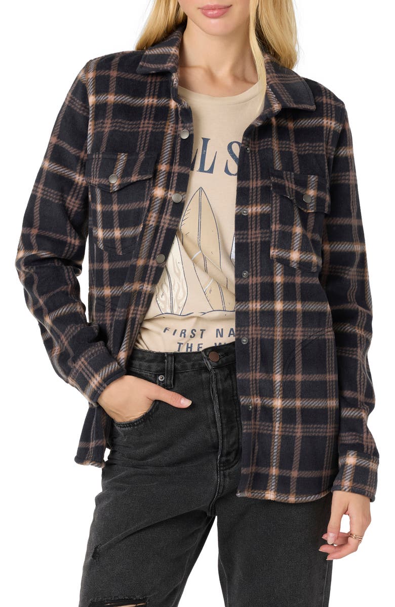 O'Neill Zuma Plaid Fleece Button-Up Shirt, Alternate, color, 