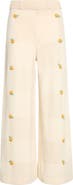 YanYan Daisy Check Embroidered Wide Leg Pants