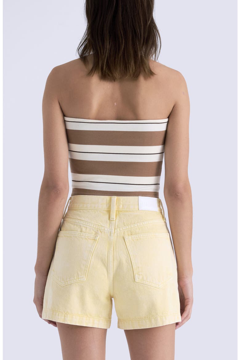 Beverly Stripe Cotton Blend Strapless Top, Alternate, color, DESERT EGRET STRIPE