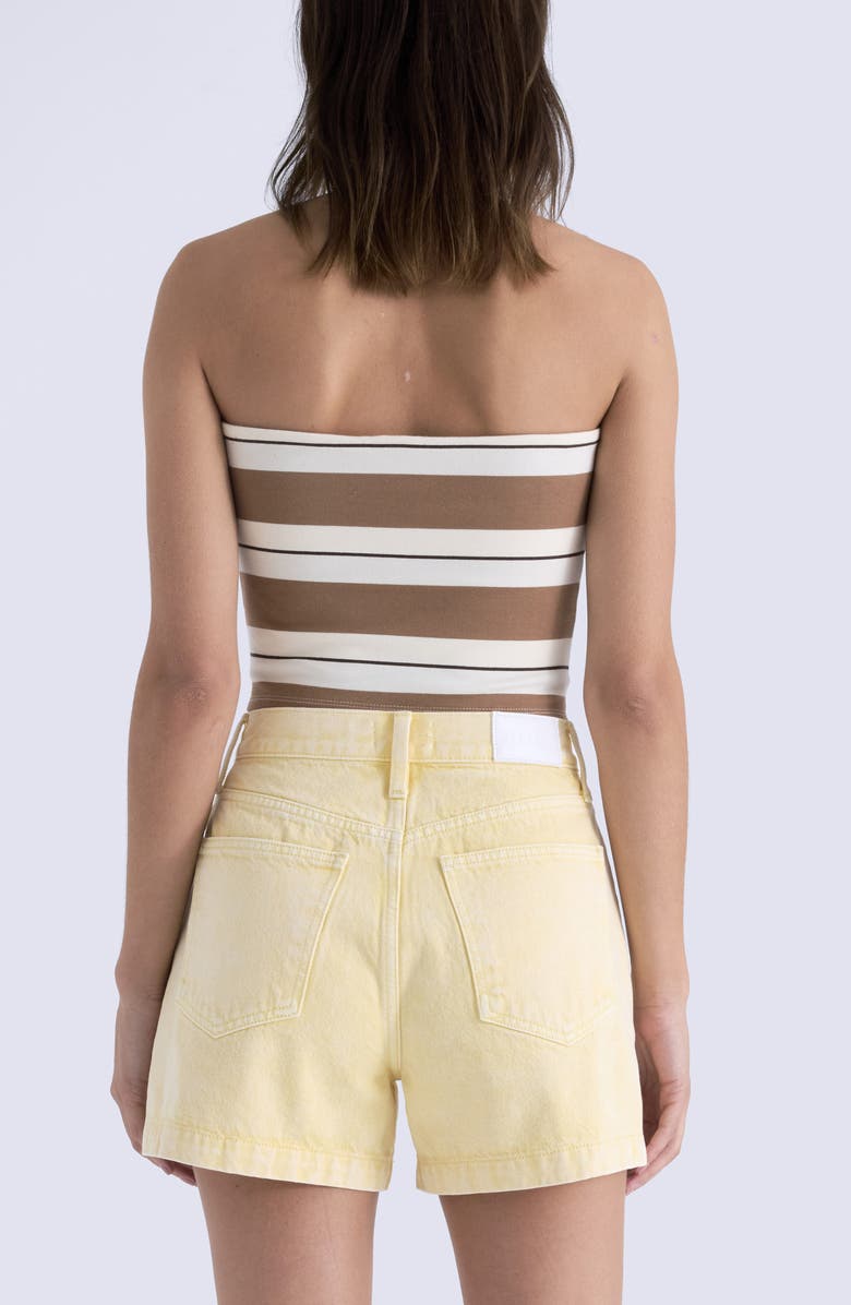 Pistola Beverly Stripe Cotton Blend Strapless Top, Alternate, color, Desert Egret Stripe
