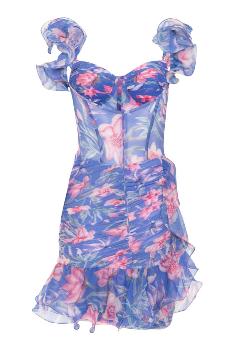 Amaryllis Flutter Mini Dress, Alternate, color, BLUE