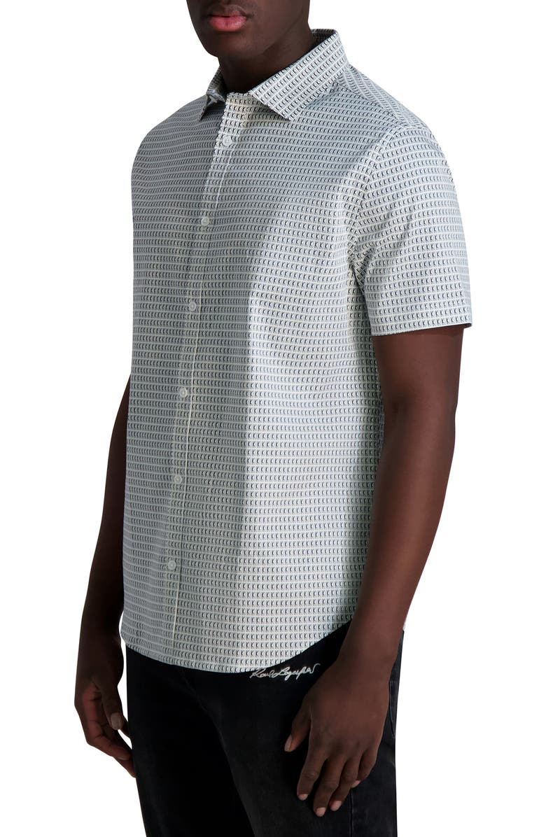 KARL LAGERFELD PARIS 'K' Print Short Sleeve Shirt, Alternate, color, 