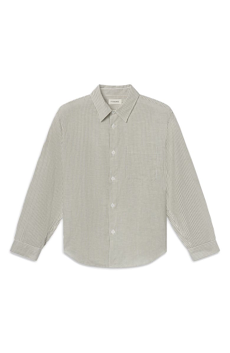FRAME Stripe Button-Up Shirt, Alternate, color, Khaki Ecru Stripe