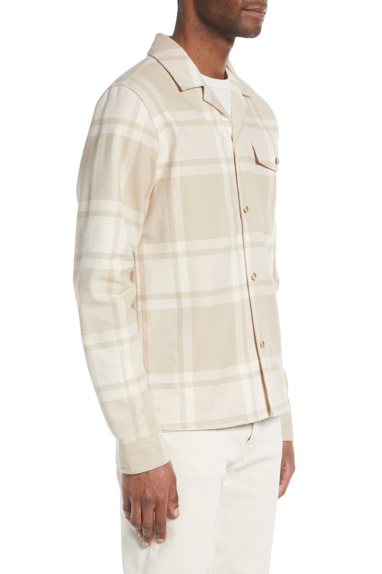 Men's Joe Plaid Cotton Flannel Button-Up Shirt, Alternate, color, DARK SAND/ IVORY