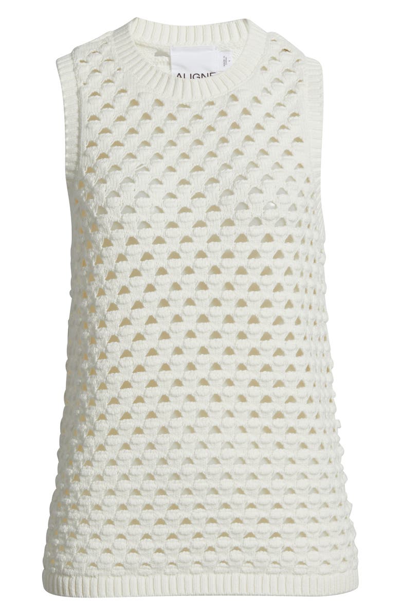 ALIGNE Jeanie Open Stitch Sweater Tank, Main, color, White
