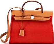 Pre-Owned Hermes Herbag Zip Leather and Toile 31