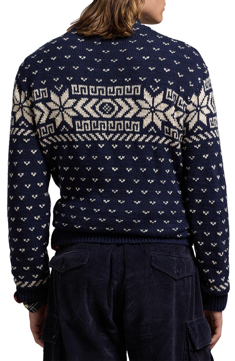 Polo Ralph Lauren Snowflake Cotton & Cashmere Sweater, Alternate, color, 