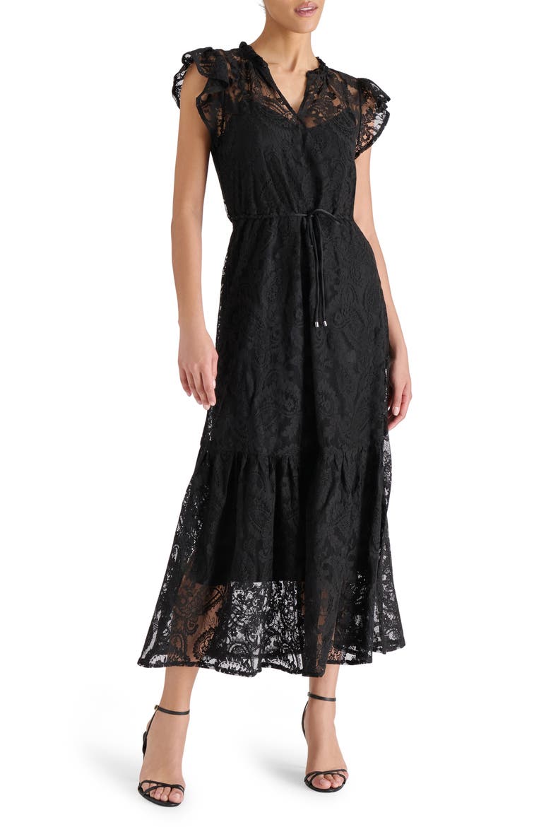 Osiris Lace Maxi Dress, Main, color, BLACK