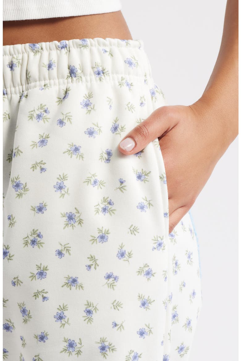 Periwinkle Floral Joggers, Alternate, color, LIGHT GRAY