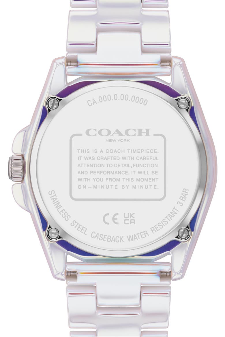 Greyson Ceramic Bracelet Watch, 36mm, Alternate, color, WHITE