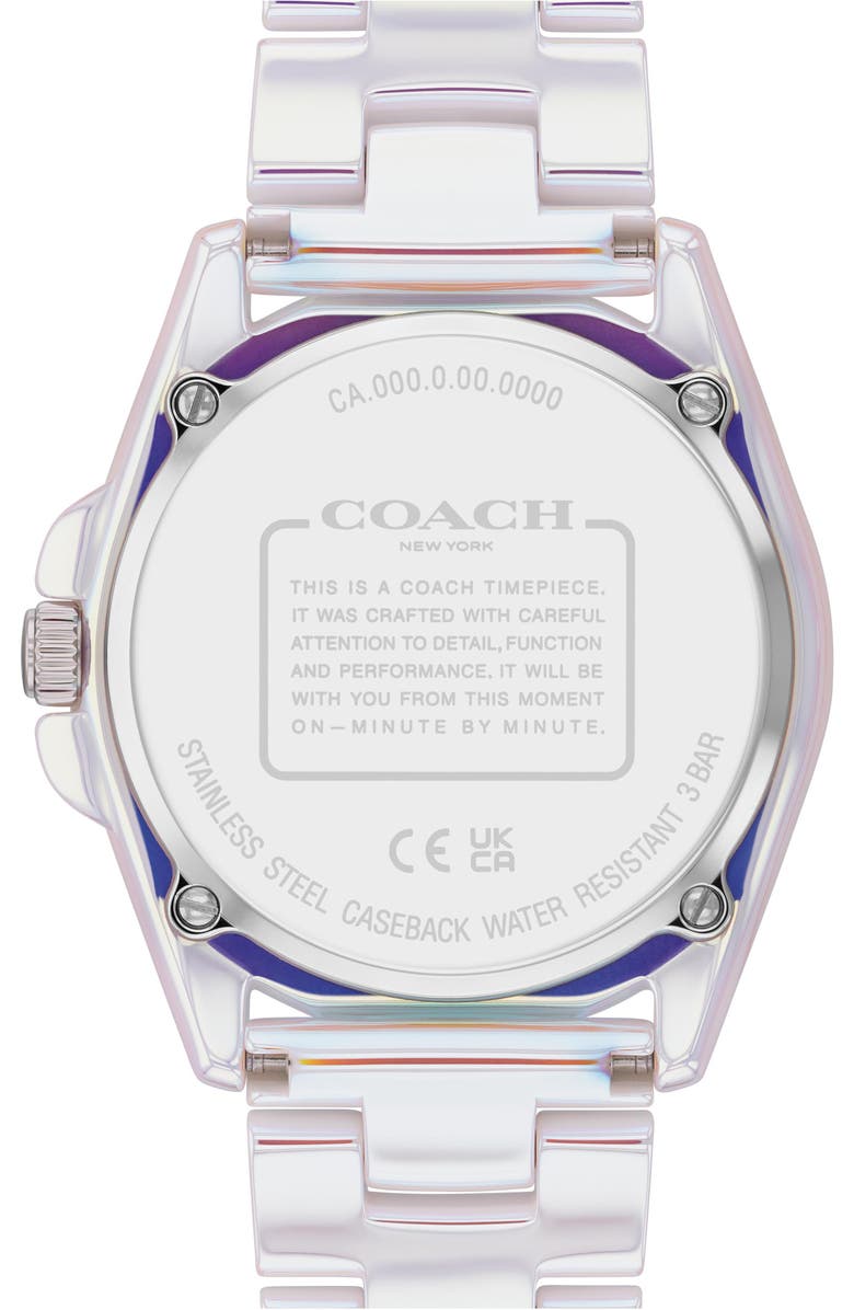 COACH Greyson Ceramic Bracelet Watch, 36mm, Alternate, color,