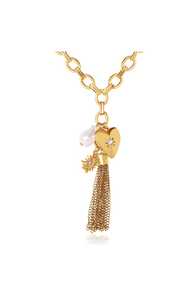 BCBG Generation Heart Charm Chunky Chain Necklace, Main, color, Gold