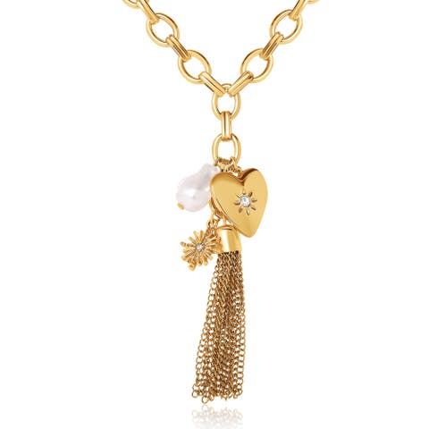 Heart Charm Chunky Chain Necklace